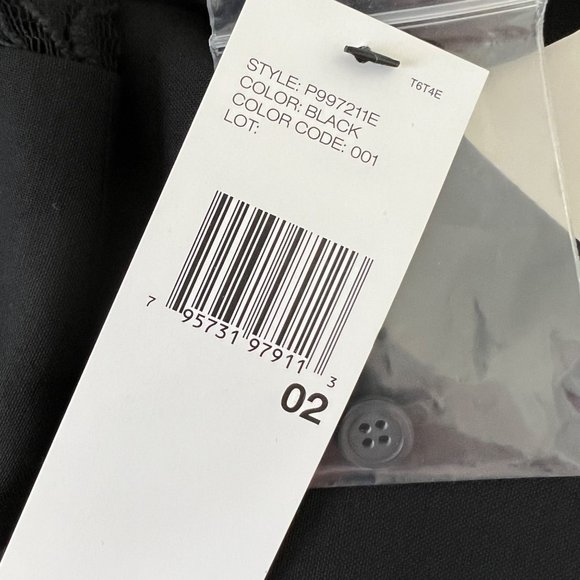 DKNY Black Lace Long Sleeve Wool Cocktail Shift Dress size 2 - Picture 12 of 13